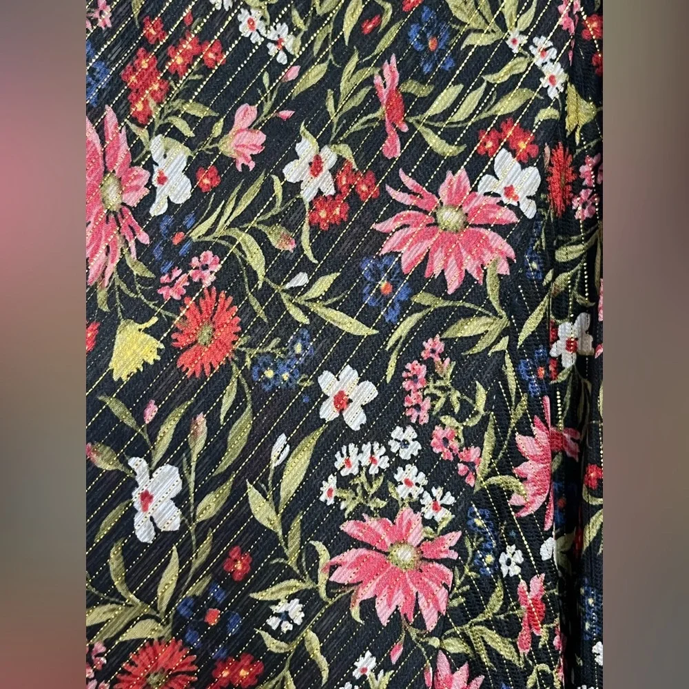 Old Navy NWT Long Sleeve Chiffon Waist Defined‎ Shine Floral Dress Size XXL Tall